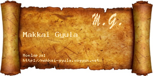 Makkai Gyula névjegykártya